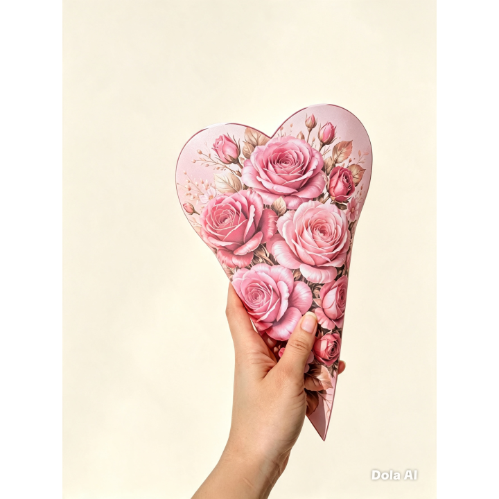 Buquê Coração Floral de Rosas com Doces