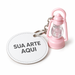 Chaveiro Lamparina Personalizado com Tag Plastificada - Sua arte aqui