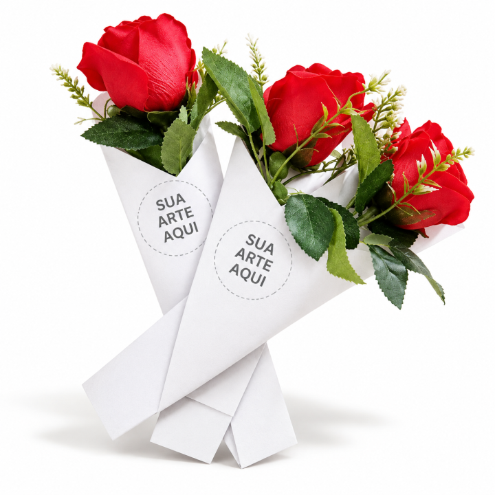 Botão de Rosa Artificial - Sua arte aqui