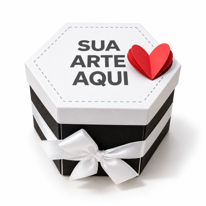 Caixa Explosão Personalizada com Caneca ou Doces - Sua arte aqui