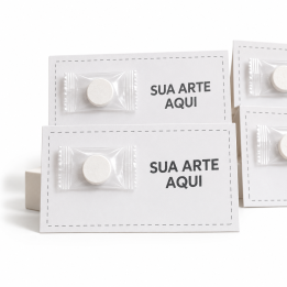 Tag Personalizada com Máscara Facial Comprimida - Sua arte aqui