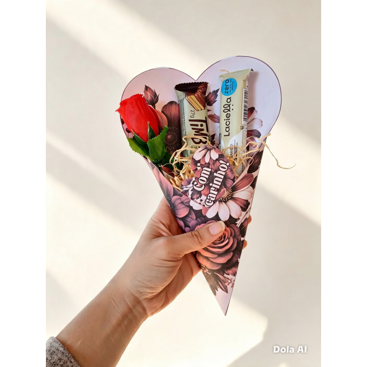 Buquê Coração One Piece com Doces
