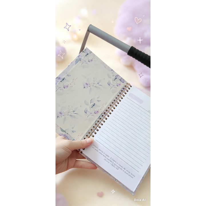 Agenda A5 Floral Lilás