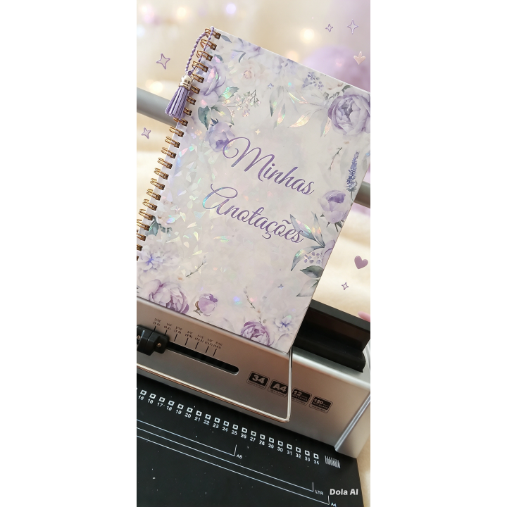 Agenda A5 Floral Lilás