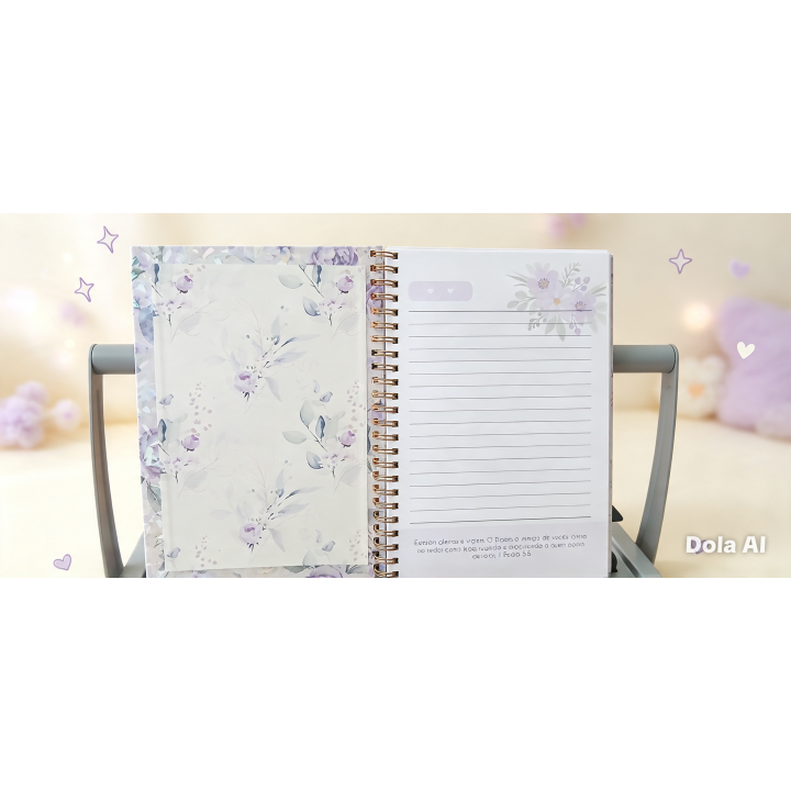 Agenda A5 Floral Lilás