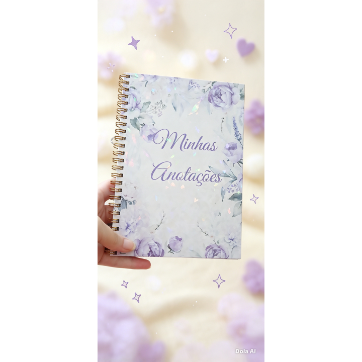 Agenda A5 Floral Lilás